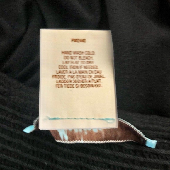 Marciano Boho Halter Top Shirred Plunge V-Neck Black Metallic Medium - Picture 7 of 7